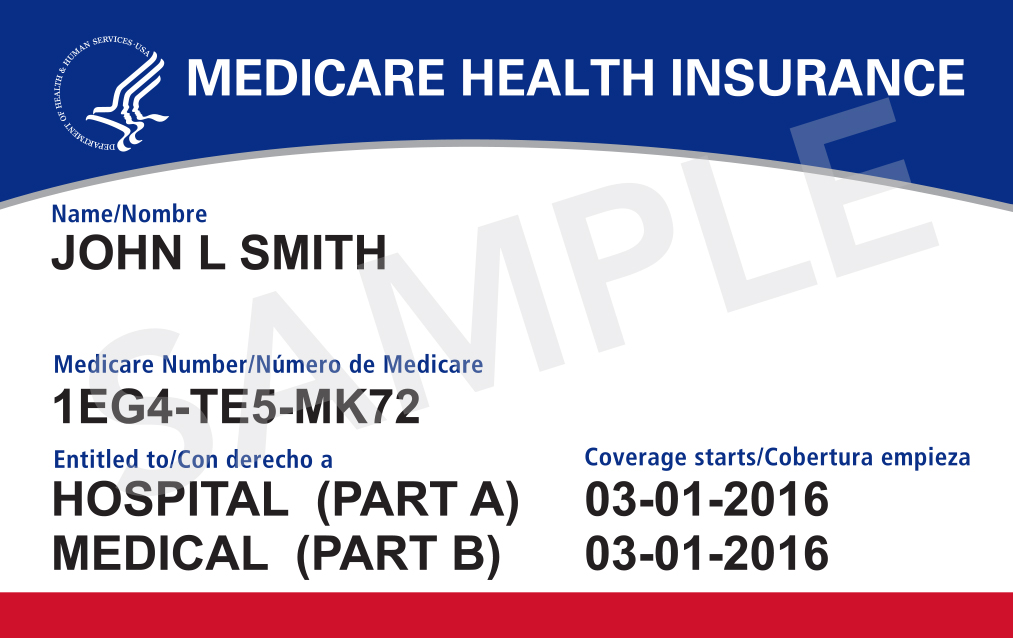 Sample U.S. Medicare card showing Hospital (Part A) and Medical (Part B) enrollment — the starting point for both the Medicare Advantage and Medicare Supplement paths